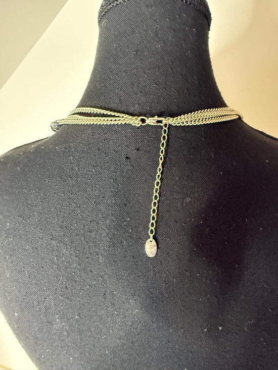 Statement Silver Toned Rhinestone Necklace Large Faux Pearl Snake Chain - Picture 10 of 13